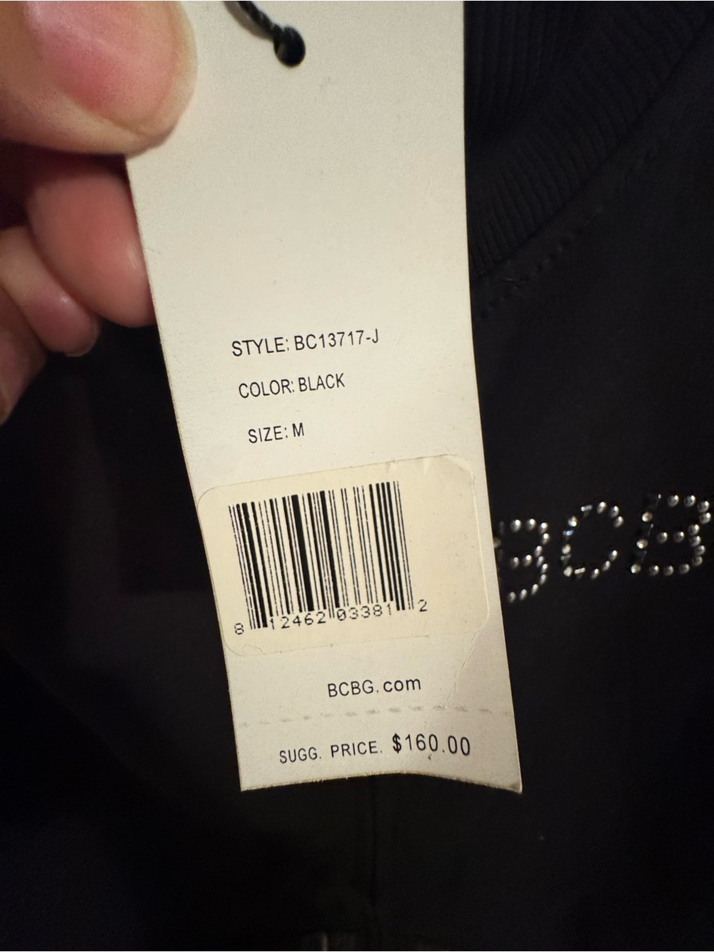 BCBG Navy Jacket with Crystal 'B' Charm